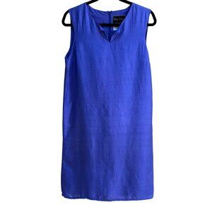 Terry Lewis Vintage Silk Womens‎ S Royal Blue Sleeveless Shift Dress Minimalist